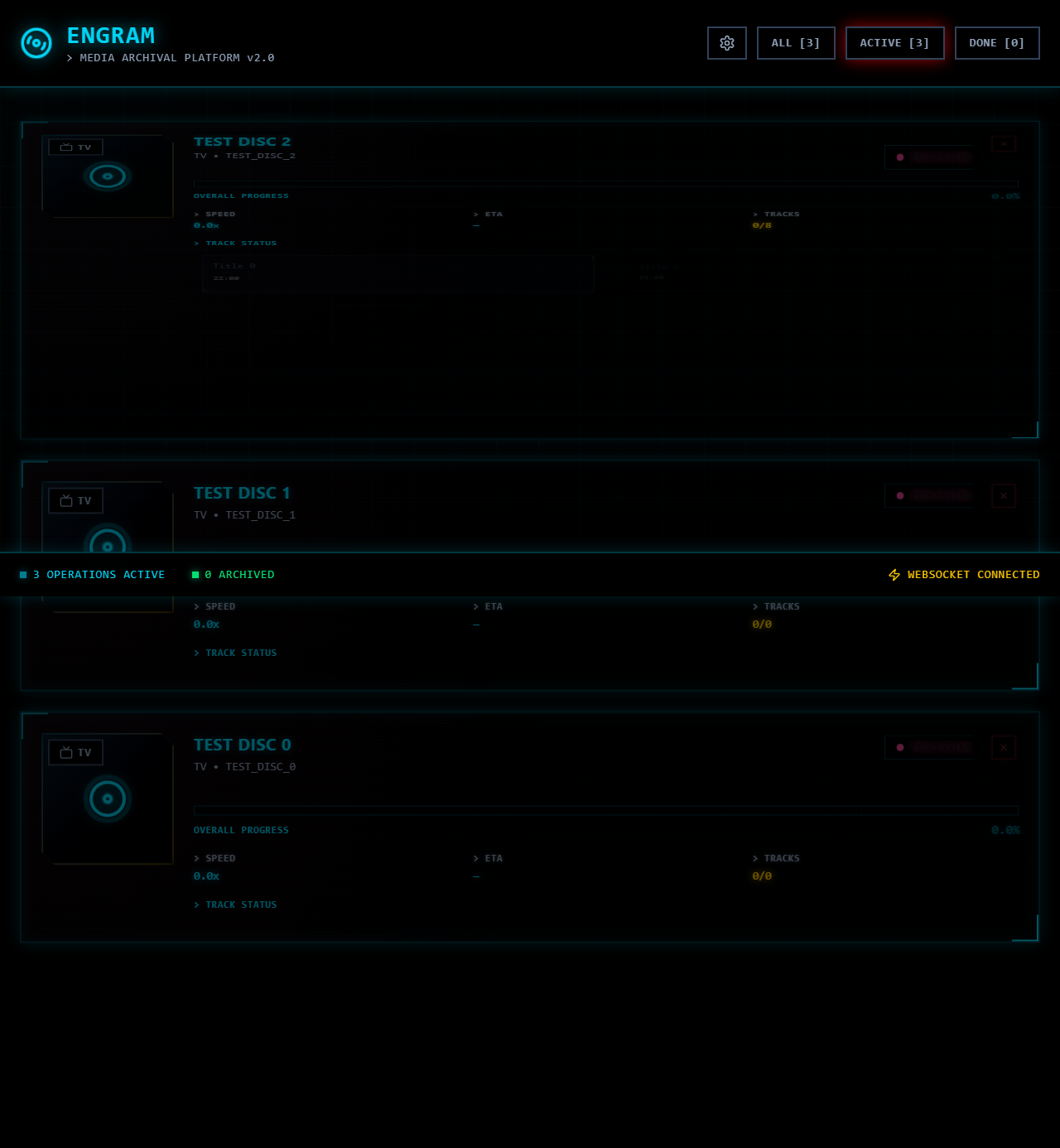 Empty state -- no discs detected